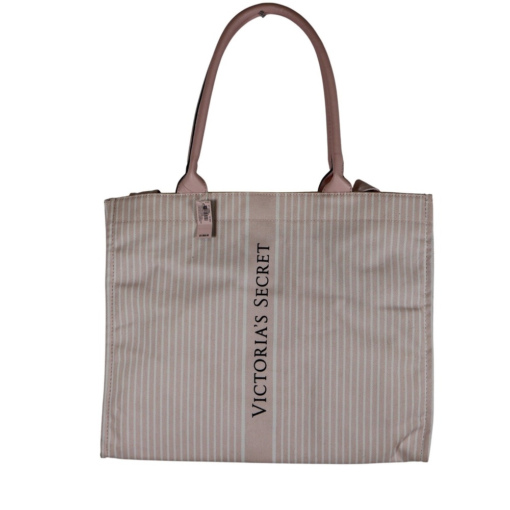 Victoria's‎ Secret Tote Bag Iconic STRIPED Weekender Travel Beach Handbag NWT